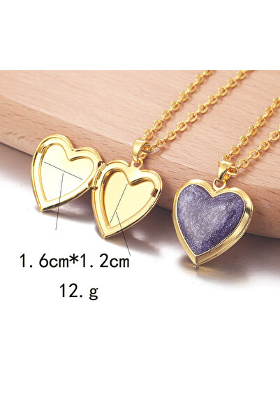 Choice قلادة N2876-PU ذهبية اللون بتصميم إطار صورة مزين بالمينا، تحمل عبارة "...