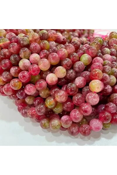 Choice1 خرز من حجر التورمالين الطبيعي بلون البطيخ، مقاس 10 مم، مناسب لصنع الم...