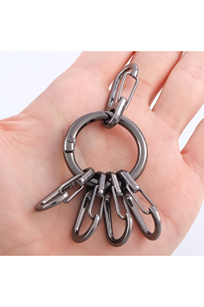 choice2 Gunmetal 1pc Metal O Ring Spring Clasps with 5pcs Hook Buckles for Ke...