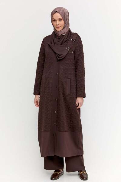 Setrms Desenli Mendil Yakalı Pardesü