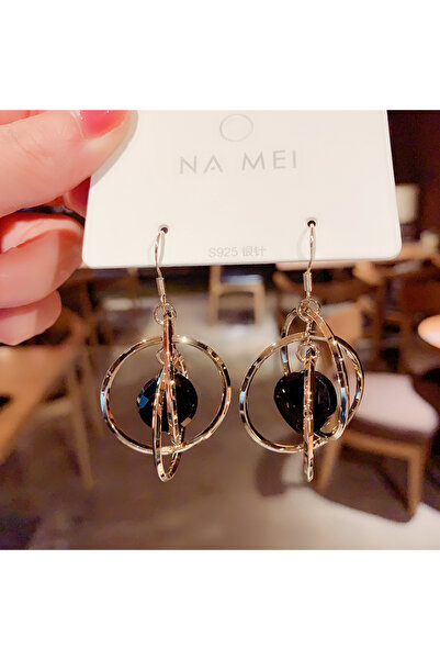 Choice EDZ-1-18 Korean New Fashion Rhinestone Hoop Earrings Shine Crystal Hol...