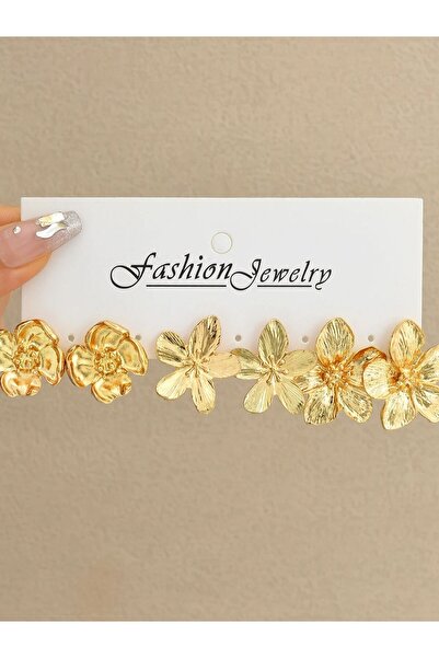 Choice 6516101HB 6 Piece Fashion Metal Flower Earrings Set Jewelry Women Tren...