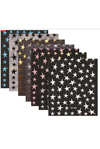 Choice مزيج 7 ألوان، مزيج 7 ملصقات أظافر نجوم ملونة، ملصقات خماسية غير منتظمة...