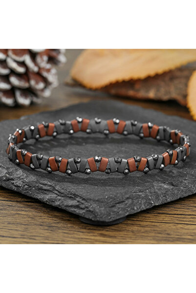 Choice A1 Hip Hop Elastic Beaded Non-fading Men Bracelet Simple Black Stone I...