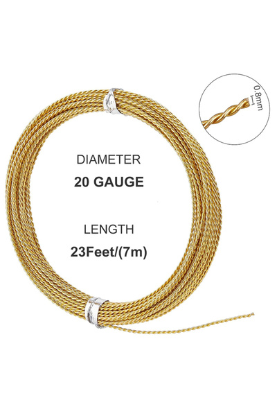 Choice AECH07-01411 1Roll 20 Gauge 23Ft Tarnish Resistant Brass Craft Wire Ro...