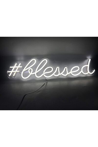 Slasa LED Neon Sign Night Light Acrylic Base White LED 13x50 cm