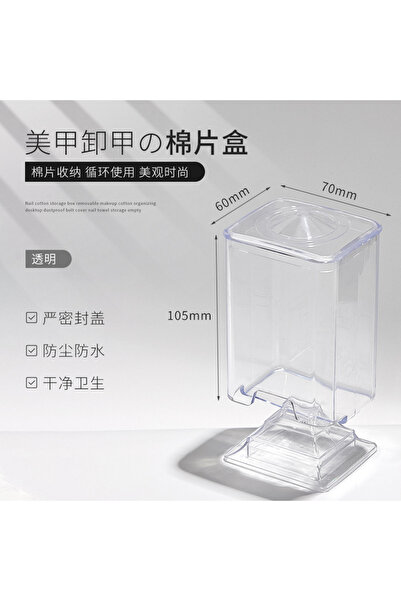 Venalisa Tüysüz Ped Kutusu Plastik Organize Tırnak Ped Kabı - ŞEFFAF