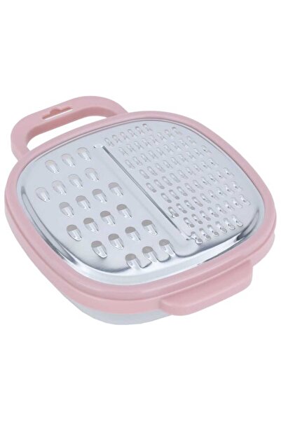 Generic Steel grater with box and lid - pink silver