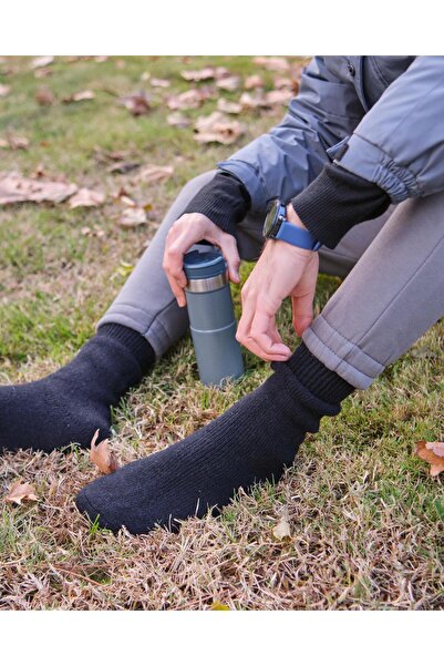 Bolero Men's Thermal Outdoor Wool Socks Black