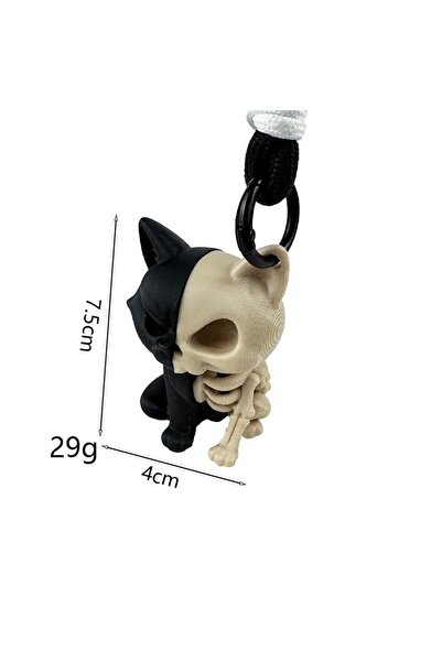 Choice A 〔YY110〕1Pcs Cat Skull Skeleton Pendant Accessory Bag Decoration 3D P...