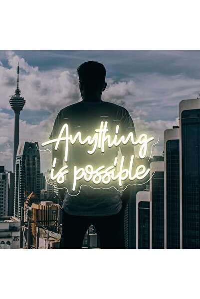 Slasa Anything Is Possible Acrylic Neon Sign Acrylic Base Warm White LED 39.9...