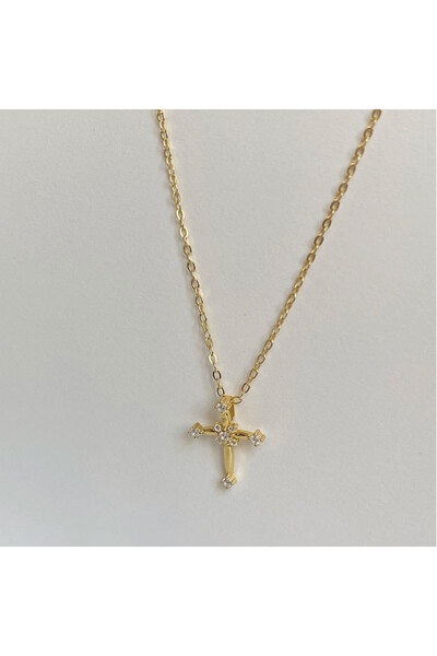 Choice 40cm qd542-1g Fashion Stainless Steel Necklace For Women Zircon Cross ...