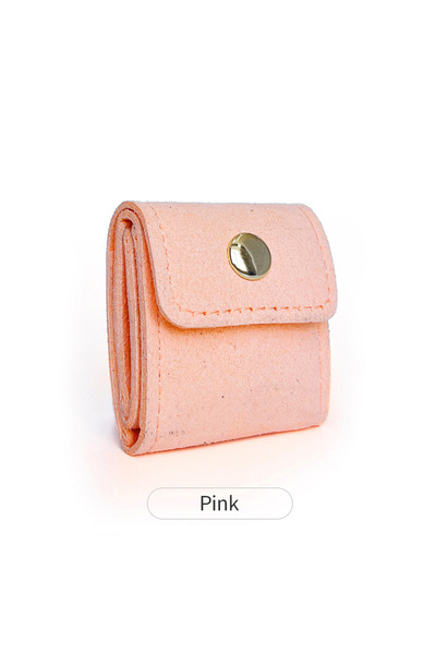 Choice حقيبة تخزين مجوهرات صغيرة محمولة KB450-pink بأربعة أقسام، لحفظ الأقراط...