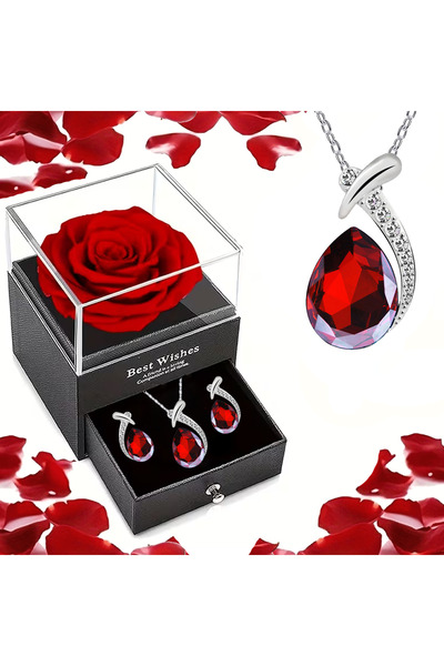 Choice Style 3 Eternal Rose Gift Set with Necklace And Earrings for Women, fo...