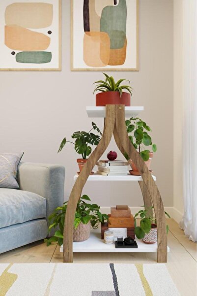 KZY Mobilya Lucy Saksılık-Çiçeklik-Dekoratif Yan sehpa