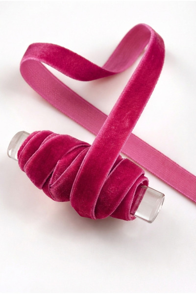 ZEYMERADE Fuchsia Velvet Ribbon 1cm 5m, Bride, Groom, Bohça, Engagement, Dowr...