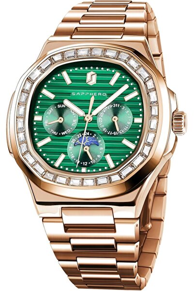 BY BENYAR Men's Luminous Quartz Chronograph Square Round Analog Wristwatch