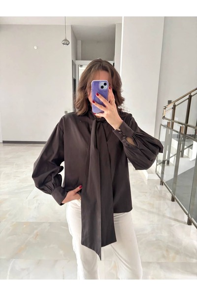 Sude Kızanlıklı Cămașă cu guler șal, 100% bumbac