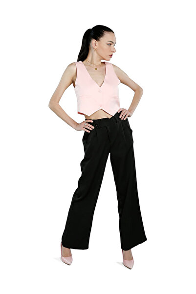 london Rag Pink Solid Button Down Vest