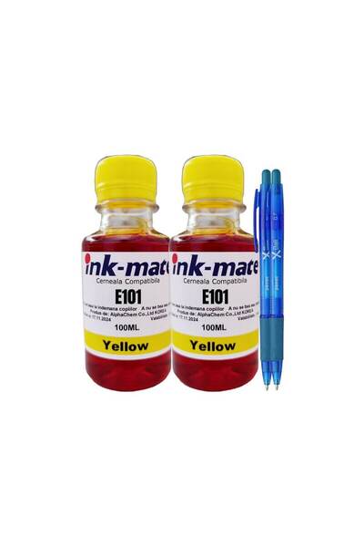 Ink-mate Refill Ink Bottle Compatible EPSON 101, 2x100ml C13T03V44A Yellow an...