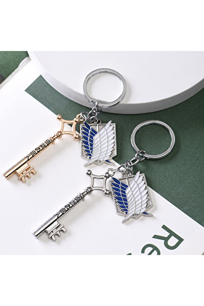 Choice SET Attack on Titan Metal Keychain for Man Women Anime Peripheral Pend...