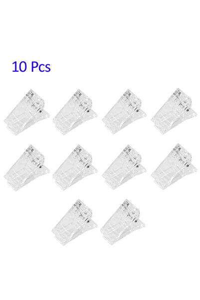 Choice ١٠ قطع من مشابك تزيين الأظافر الأكريليكية الشفافة، سهلة التشكيل، لتمدي...