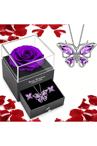 Choice Style 1 Eternal Rose Gift Set with Necklace And Earrings for Women, fo...