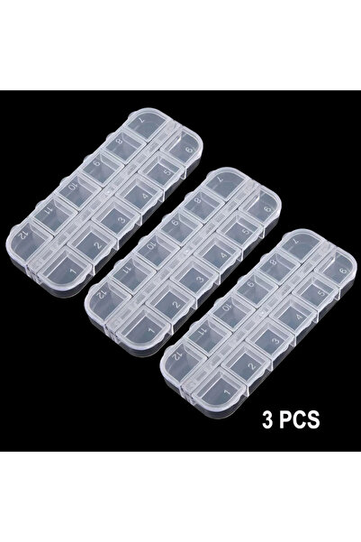 Choice 3PCS 1/3/5PCS 12 Grids Plastic Organizer Holder For Nail Art Stone Jew...