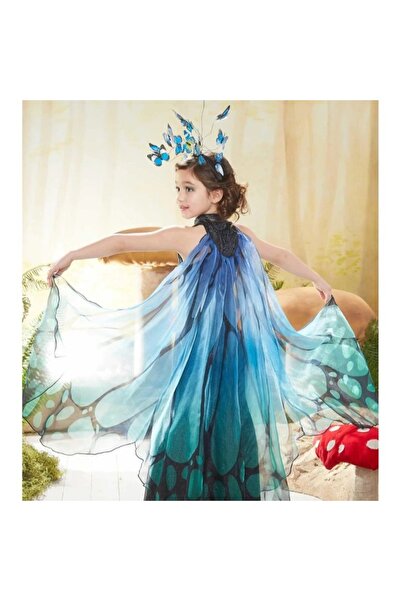 Arabest أجنحة فراشة للهالوين للنساء - رداء تنكري مطبوع على الوجهين (مقاس صغير)