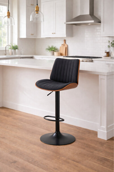 HOMEZ NEED Modern Adjustable Bar Chair – Luxury Fabric with Metal Base