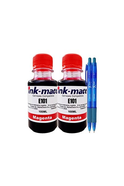 Ink-mate Refill Ink Bottle Compatible EPSON 101, 2x100ml C13T03V34A Magenta a...