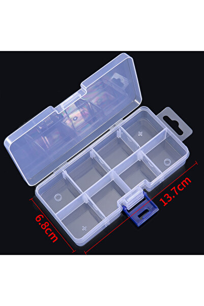 Choice 8grids 6.8x13.7CM 8/10Grids Transparent Plastic Storage Jewelry Box Co...