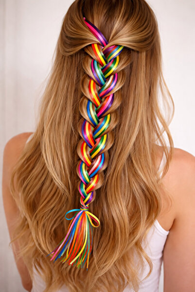 TUTU DESİGN Colored Hair Rope 2 m 2 Different Colors