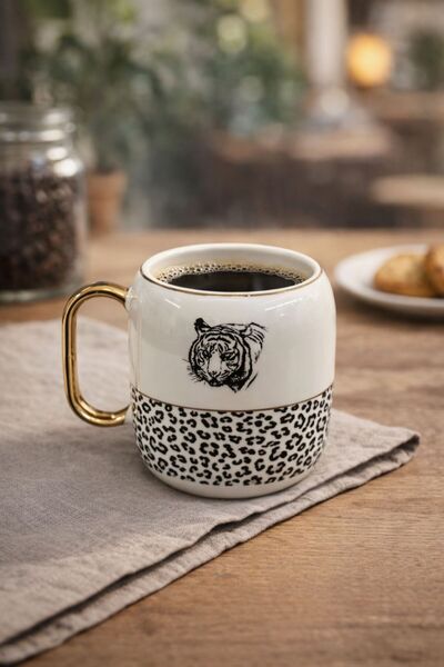 YzHome Acar Porcelain Gilded Gold Detailed Mug Cup 220ml