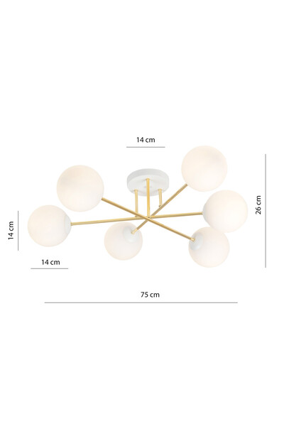 Emibig Magnum 6 chandelier white/gold/opal white 1234/6