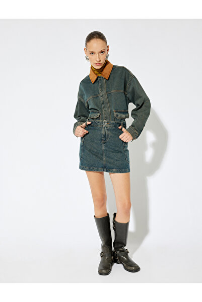 Koton Jachetă Indigo închisă pentru femei - 5WAL50031MD