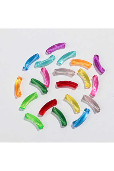 Choice9 8mm-mixed color 20pcs Thin Acrylic Transparent Bamboo Curved Tube 8mm...