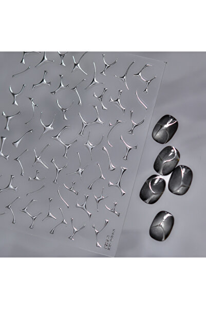 Choice قطعة واحدة من ملصقات الأظافر المعدنية الفاخرة باللونين الذهبي والفضي، ...