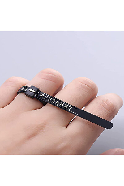 Choice black 1 Piece with Graduated Finger Circumference Measuring Ruler, Rin...
