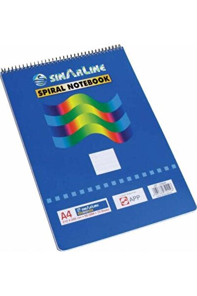 SINARLINE - Top Spiral Notebook, 70 Sheets - 56 gsm, A4 Size - Pack of 6 Pieces
