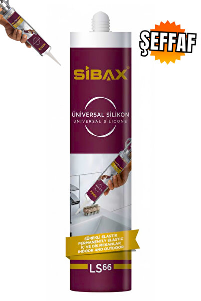 Sibax LS66 Şeffaf Silikon 280 ml | Asetoksi Silikon | Cam ve Fayans İçin Sızd...