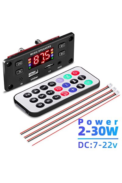 OEM Modul decodor MP3, cititor USB/SD, afișaj LED, 12V, 2 x 30W, telecomandă