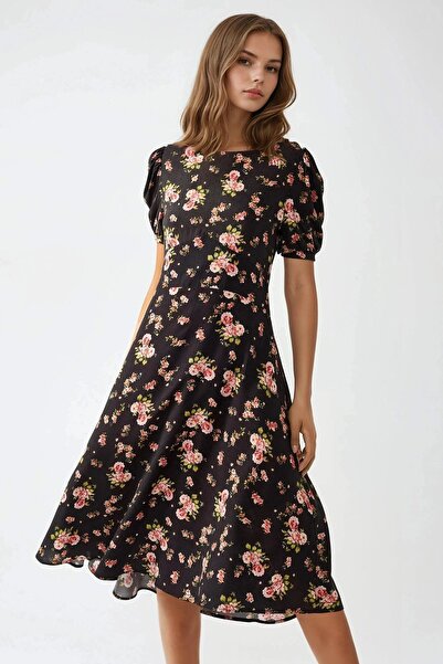 Hiccup Μίντι φόρεμα με λουλουδάτο λαιμόκοψη