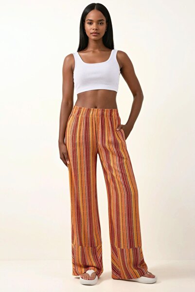 Hiccup Широки панталони с райета и свободна кройка