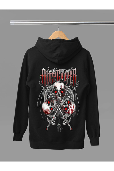 MAGORS سويت شيرت روك بقلنسوة من القطن المطبوع بأكمام طويلة من ALICE COOPER مب...