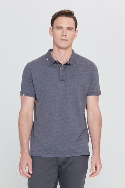 AC&Co / Altınyıldız Classics Men's Anthracite Slim Fit Slim Fit Cotton Embroi...