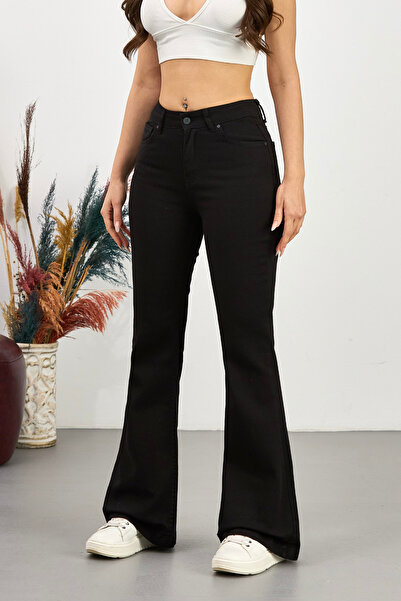 BİKELİFE Women's High Waist Stretchy Flare Leg Jeans