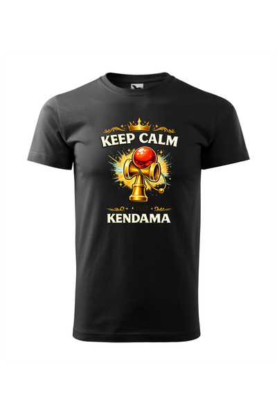 Malfini Personalized T-shirt, "Keep Calm and Kendama", Black, Size XL