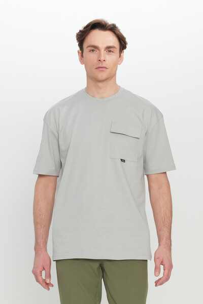 AC&Co / Altınyıldız Classics Men's Gray Oversized Fit Wide Cut Crew Neck 100%...