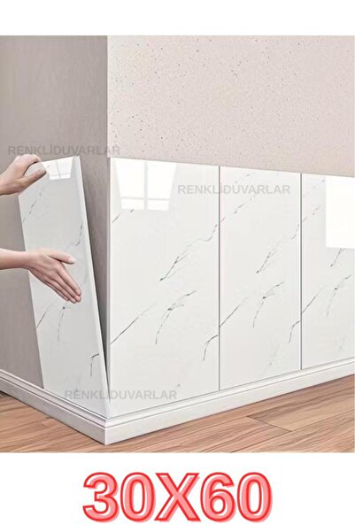 Renkli Duvarlar CF-1035 30x60cm Fayans Mermer Sünger Duvar Kendinden Yapışkan...